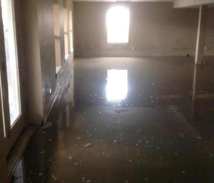 Empty building flooded